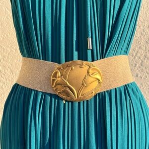 Gold & Beige Shimmer Stretch Belt LMJ